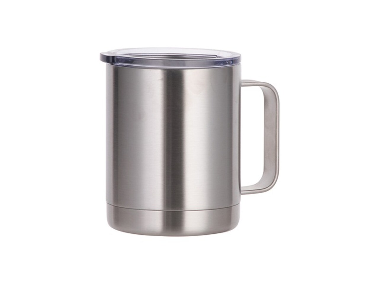 Engraving Coffee Cup, 10 oz with Lid and Handle (Stainless Steel)